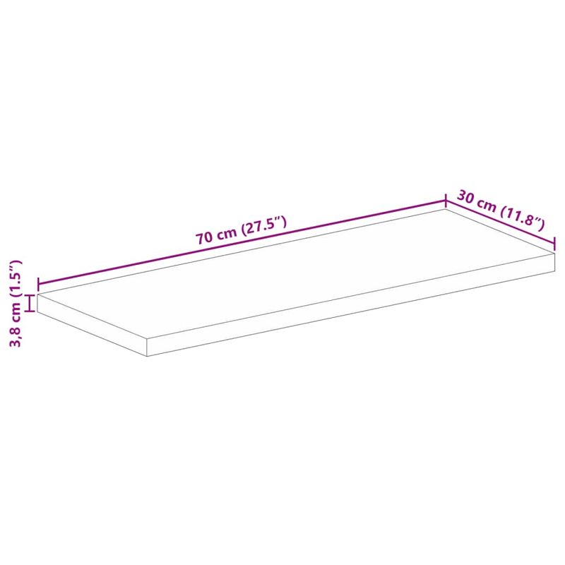 Casa si Gradina - Mobilier - Feronerie si accesorii mobila - Blat de masa, 70x30x3,8 cm, dreptunghiular, lemn masiv reciclat - Infinity.ro