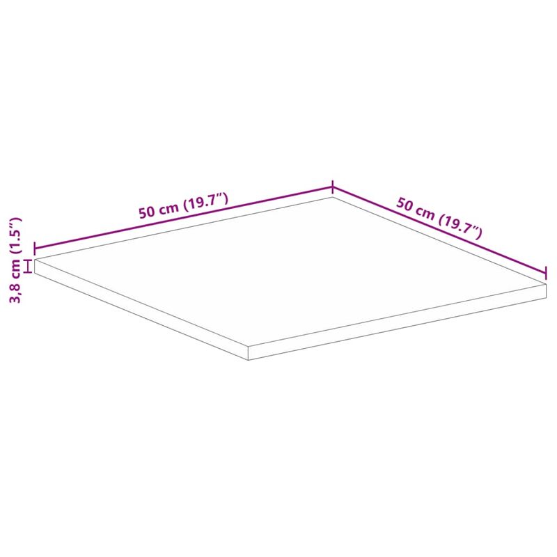 Casa si Gradina - Mobilier - Feronerie si accesorii mobila - Blat de masa patrata, 50x50x3,8 cm, lemn masiv reciclat - Infinity.ro