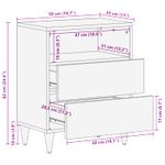 Casa si Gradina - Mobilier - Comode si corpuri - Noptiere - Noptiera Multicolour 50 x 33 x 60 cm Lemn de mango solid - Infinity.ro