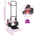 Casa si Gradina - Constructii - Depozitare, transport si protectie - Accesorii echipamente pentru transport si ridicat - Carucior manual Negru si rosu 64,5 x 49,5 x 114 cm Otel - Infinity.ro