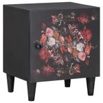 Casa si Gradina - Mobilier - Comode si corpuri - Noptiere - Noptiera cu usa Negru 40 x 33 x 46 cm Lemn de mango solid - Infinity.ro