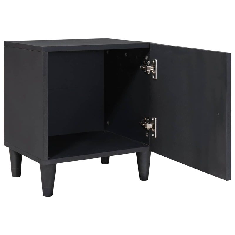 Casa si Gradina - Mobilier - Comode si corpuri - Noptiere - Noptiera cu usa Negru 40 x 33 x 46 cm Lemn de mango solid - Infinity.ro
