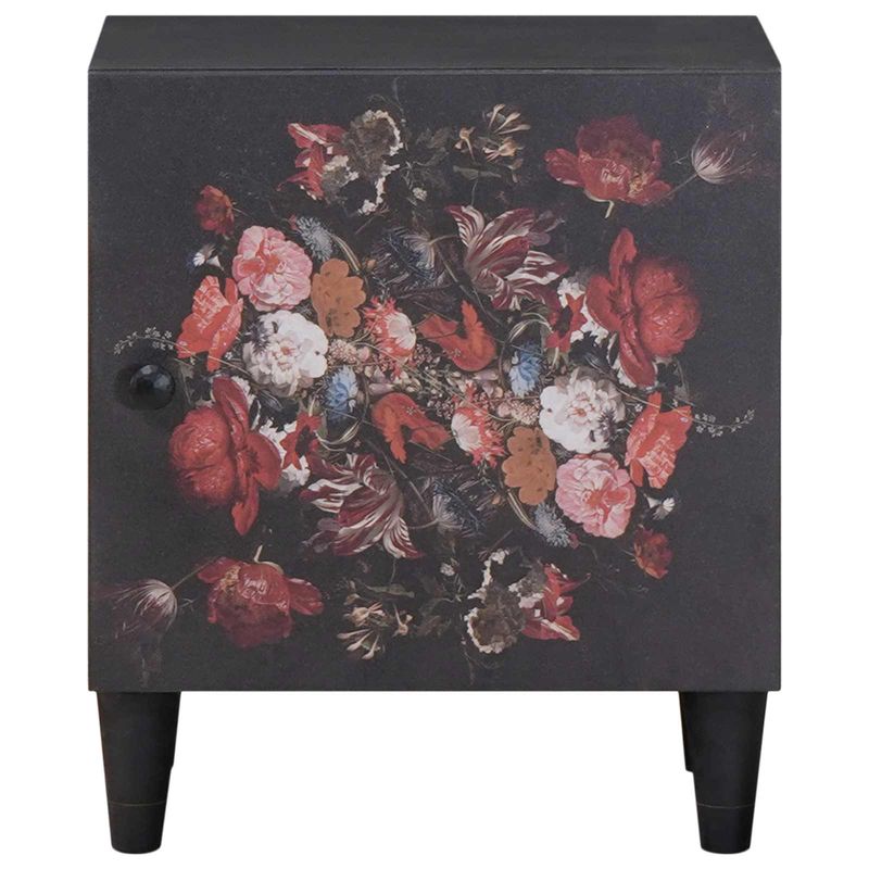 Casa si Gradina - Mobilier - Comode si corpuri - Noptiere - Noptiera cu usa Negru 40 x 33 x 46 cm Lemn de mango solid - Infinity.ro