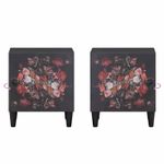 Casa si Gradina - Mobilier - Comode si corpuri - Noptiere - Noptiera cu usa Negru 40 x 33 x 46 cm Lemn de mango solid - Infinity.ro