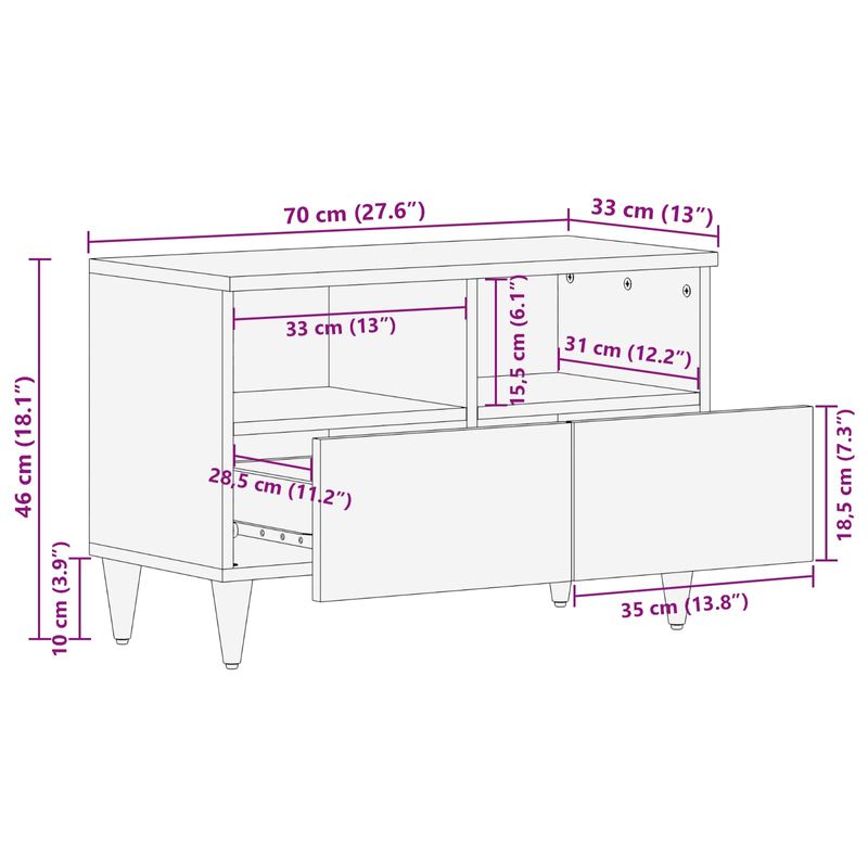 Casa si Gradina - Mobilier - Dulapuri si sifoniere - Dulapuri - Dulapuri de depozitare cu sertar Multicolour 70 x 33,5 x 46 cm - Infinity.ro