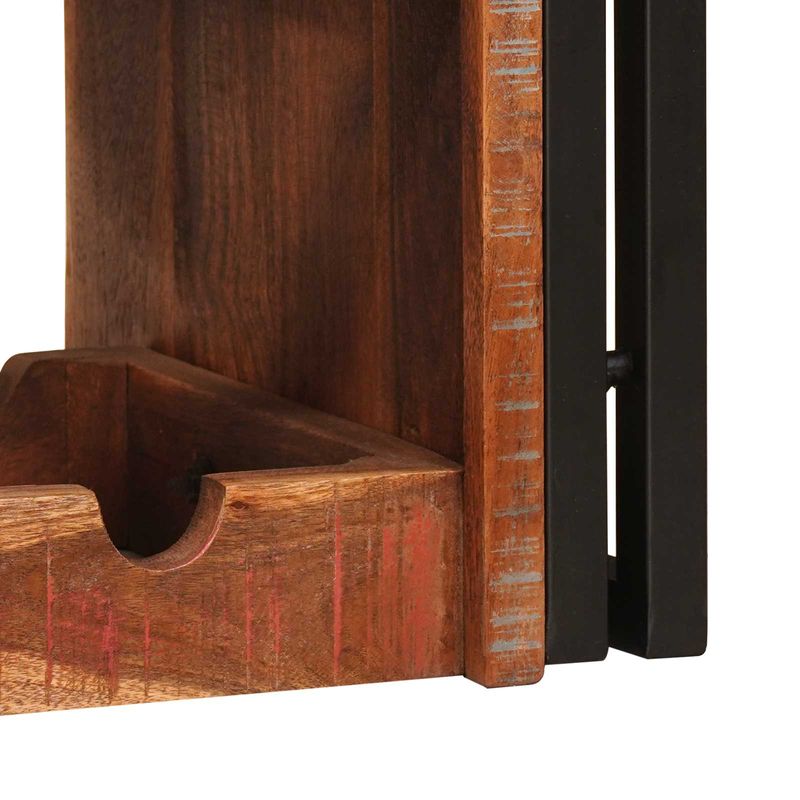 Casa si Gradina - Bucatarie si vesela - Accesorii bar - Carafe si decantoare - Raft pentru vin Maro 100 x 45 x 33 cm Lemn recuperat solid - Infinity.ro