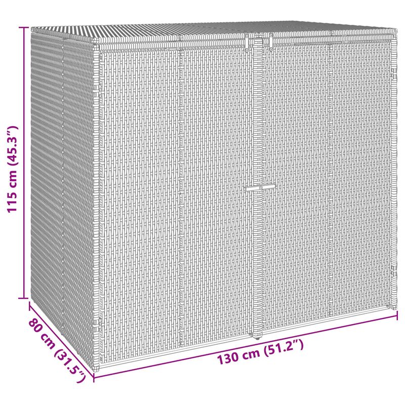 Casa si Gradina - Gradina si terasa - Casute de gradina - Cutie pentru gunoi 2 pcs Gri 65 x 80 x 115 cm Polietilena - Infinity.ro