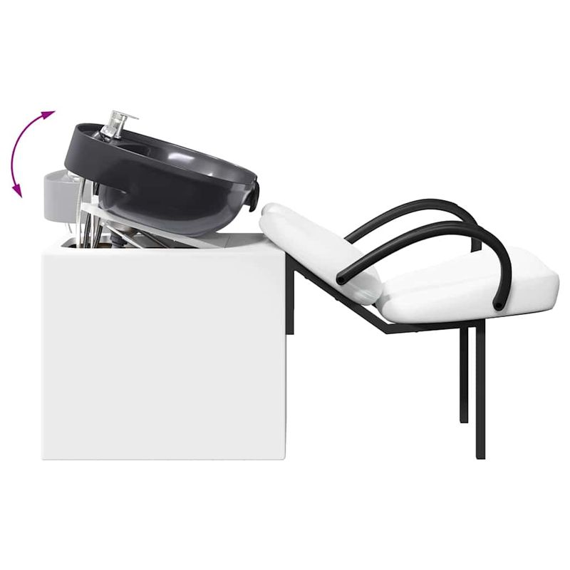 Casa si Gradina - Mobilier - Scaune si fotolii - Scaune - Scaun pentru sampon Manual Alb si negru 63 x 141 x 92 cm PVC - Infinity.ro