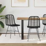 Casa si Gradina - Mobilier - Scaune si fotolii - Scaune - Scaun de sufragerie 2 pcs Negru 44.5 x 55 x 85 cm Ratan si Fier - Infinity.ro