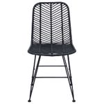 Casa si Gradina - Mobilier - Scaune si fotolii - Scaune - Scaun de sufragerie 2 pcs Negru 44.5 x 55 x 85 cm Ratan si Fier - Infinity.ro