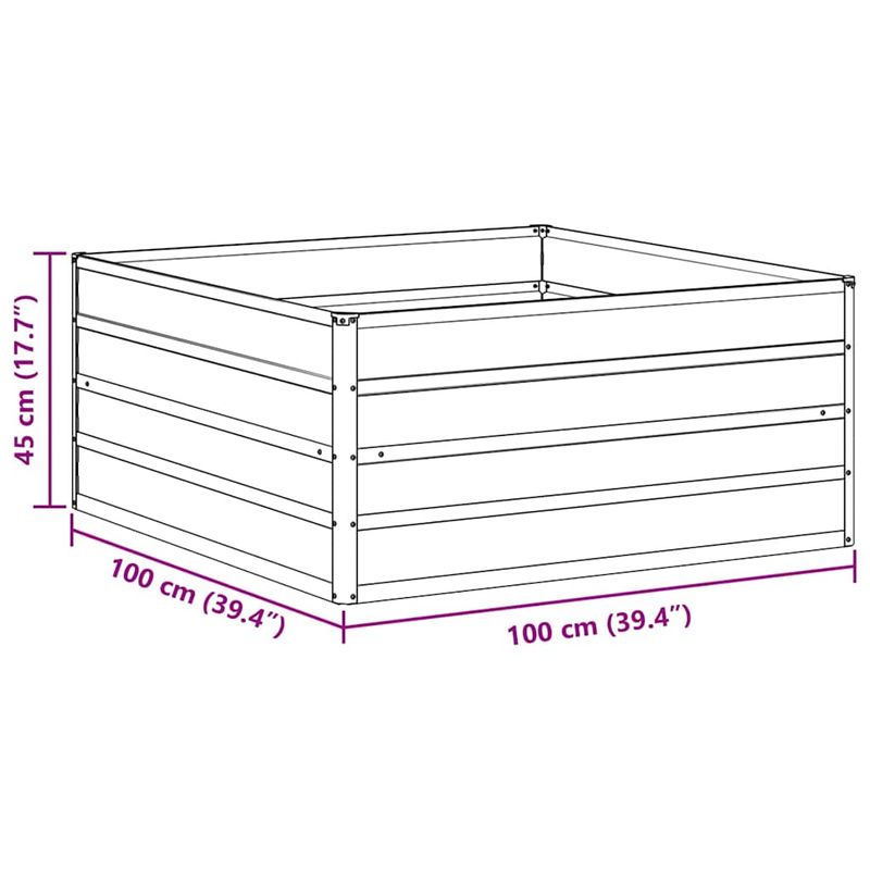 Casa si Gradina - Gradinarit si plante - Plante si ghivece - Ghivece si suporturi - Strat inaltat de gradina Maro deschis 100 x 100 x 45 cm - Infinity.ro