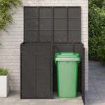 Casa si Gradina - Gradina si terasa - Casute de gradina - Cutie pentru gunoi 2 pcs Negru 65 x 80 x 115 cm Polietilena - Infinity.ro