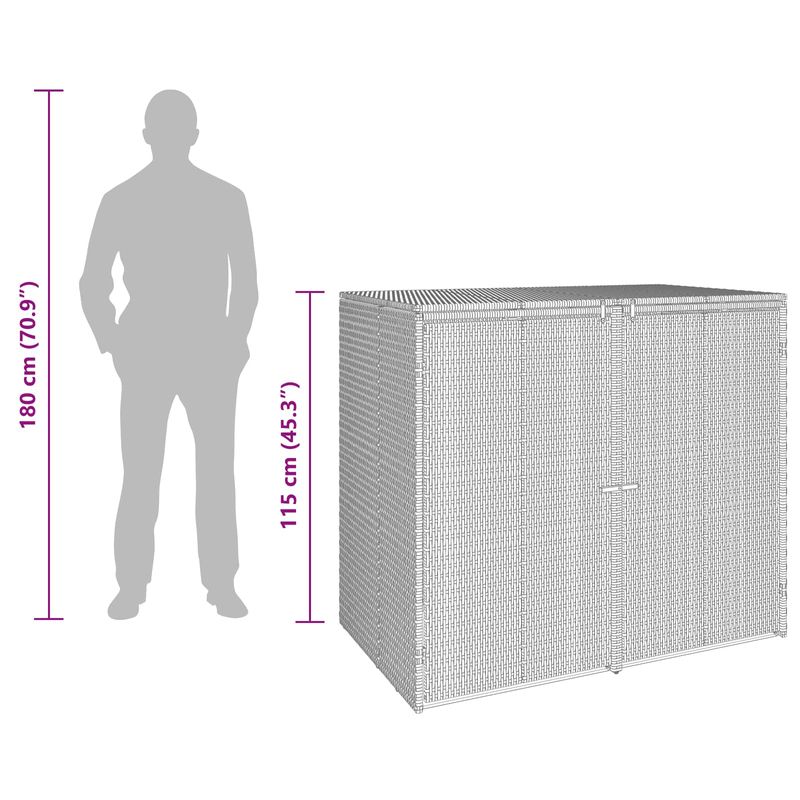 Casa si Gradina - Gradina si terasa - Casute de gradina - Cutie pentru gunoi 2 pcs Negru 65 x 80 x 115 cm Polietilena - Infinity.ro