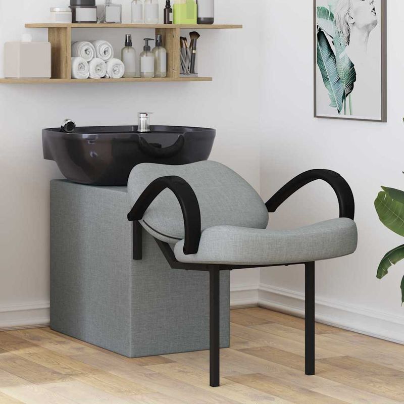 Casa si Gradina - Mobilier - Scaune si fotolii - Scaune - Scaun pentru sampon Gri deschis si negru 63 x 141 x 92 cm - Infinity.ro