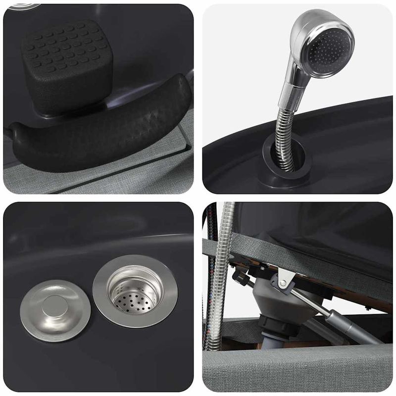 Casa si Gradina - Mobilier - Scaune si fotolii - Scaune - Scaun pentru sampon Gri deschis si negru 63 x 141 x 92 cm - Infinity.ro