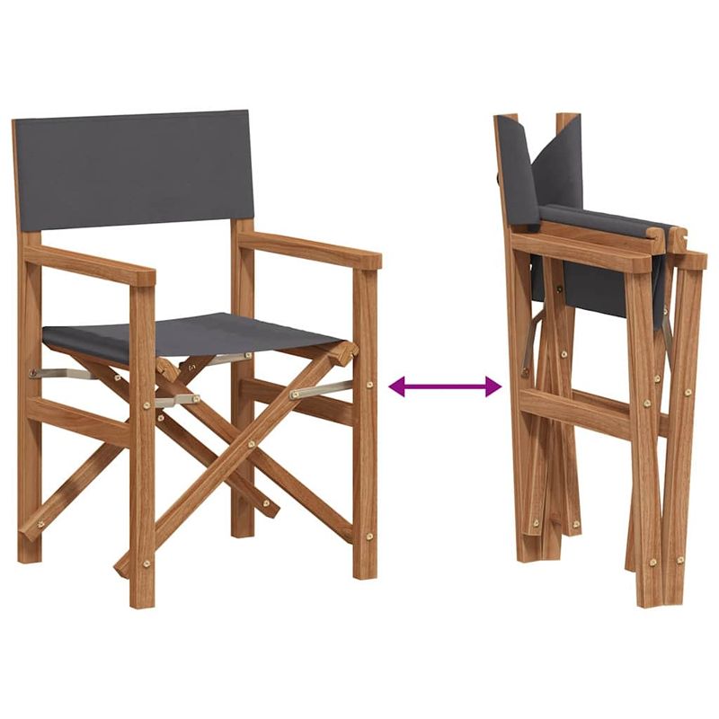 Casa si Gradina - Gradina si terasa - Mobilier exterior - Scaune si sezlonguri gradina - Scaun pliabil pentru directori Gri 56 x 54 x 87 cm - Infinity.ro