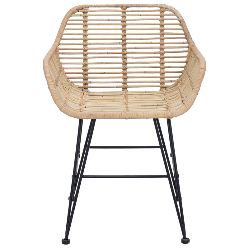 Casa si Gradina - Mobilier - Scaune si fotolii - Scaune - Scaun de sufragerie 2 pcs natural 55 x 50 x 74 cm Ratan si Fier - Infinity.ro