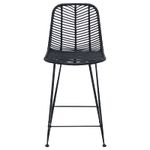 Casa si Gradina - Mobilier - Scaune si fotolii - Scaune - Scaun Bar 2 pcs Negru 44,5 x 54,5 x 97,5 cm Ratan si Fier - Infinity.ro