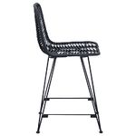 Casa si Gradina - Mobilier - Scaune si fotolii - Scaune - Scaun Bar 2 pcs Negru 44,5 x 54,5 x 97,5 cm Ratan si Fier - Infinity.ro