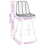 Casa si Gradina - Mobilier - Scaune si fotolii - Scaune - Scaun Bar 2 pcs Negru 44,5 x 54,5 x 97,5 cm Ratan si Fier - Infinity.ro