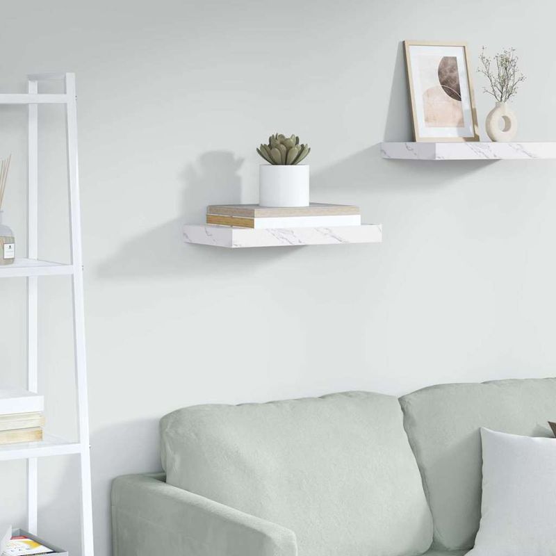 Casa si Gradina - Mobilier - Biblioteci si rafturi - Rafturi - Raft de perete Marmura alba 40 x 23,5 x 4 cm Lemn compozit - Infinity.ro