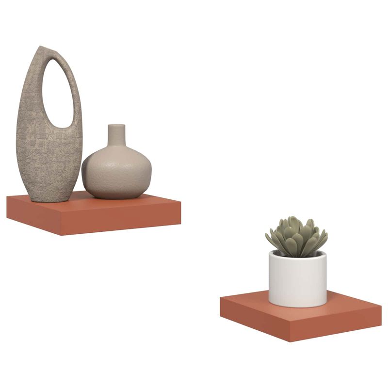 Casa si Gradina - Mobilier - Biblioteci si rafturi - Rafturi - Raft de perete 2 pcs Rosu 23 x 23,5 x 4 cm Lemn compozit - Infinity.ro