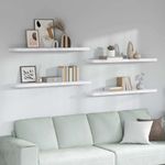 Casa si Gradina - Mobilier - Biblioteci si rafturi - Rafturi - Raft de perete Pe perete 4 pcs Marmura alba 120 x 23,5 x 4 cm - Infinity.ro