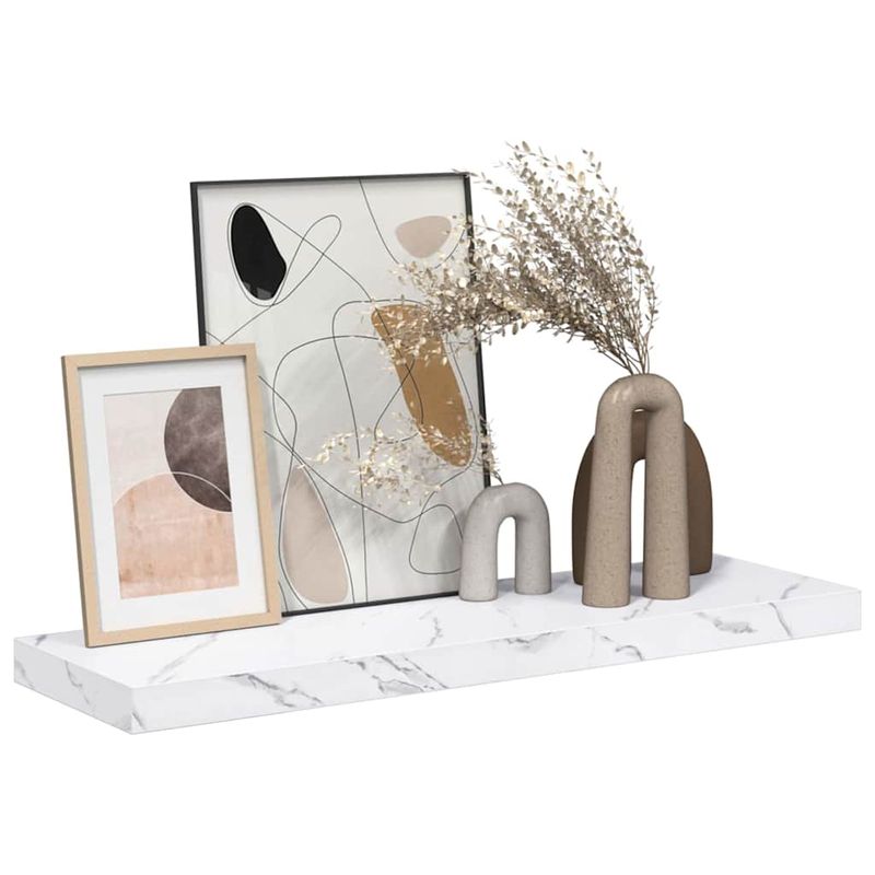 Casa si Gradina - Mobilier - Biblioteci si rafturi - Rafturi - Raft de perete Marmura alba 80 x 23,5 x 4 cm Lemn compozit - Infinity.ro