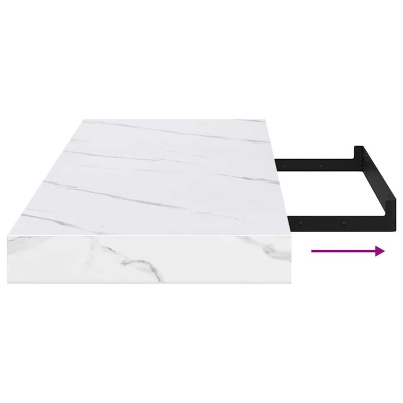 Casa si Gradina - Mobilier - Biblioteci si rafturi - Rafturi - Raft de perete Marmura alba 80 x 23,5 x 4 cm Lemn compozit - Infinity.ro