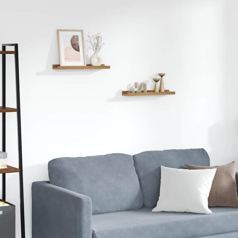 Casa si Gradina - Mobilier - Biblioteci si rafturi - Rafturi - Raft de perete cu raft 2 pcs Maro 40 x 9 x 3 cm Lemn compozit - Infinity.ro