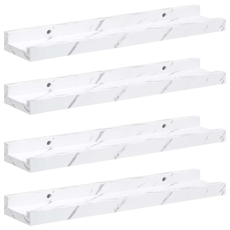 Casa si Gradina - Mobilier - Biblioteci si rafturi - Rafturi - Raft de perete 4 pcs Marmura alba 40 x 9 x 3 cm Lemn compozit - Infinity.ro