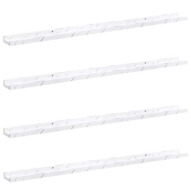 Casa si Gradina - Mobilier - Biblioteci si rafturi - Rafturi - Raft de perete 4 pcs Marmura alba 115 x 9 x 3 cm Lemn compozit - Infinity.ro