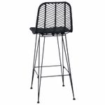 Casa si Gradina - Mobilier - Scaune si fotolii - Scaune - Scaun Bar 2 pcs Negru 44,5 x 53 x 111 cm Ratan si Fier - Infinity.ro