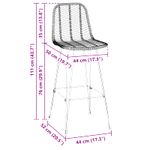 Casa si Gradina - Mobilier - Scaune si fotolii - Scaune - Scaun Bar 2 pcs Negru 44,5 x 53 x 111 cm Ratan si Fier - Infinity.ro