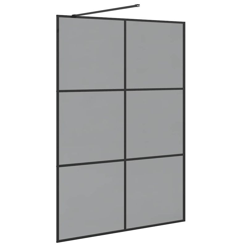 Casa si Gradina - Sanitare - Cazi si cabine de dus - Paravane si usi - Zid de dus walk-in Negru 140 x 195 cm sticla securizata - Infinity.ro