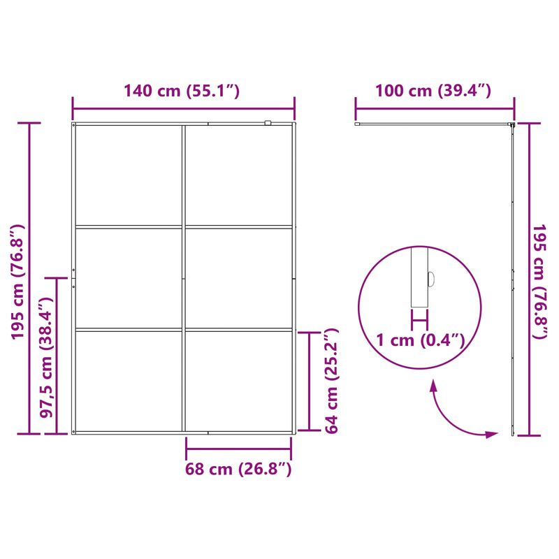 Casa si Gradina - Sanitare - Cazi si cabine de dus - Paravane si usi - Zid de dus walk-in Negru 140 x 195 cm sticla securizata - Infinity.ro