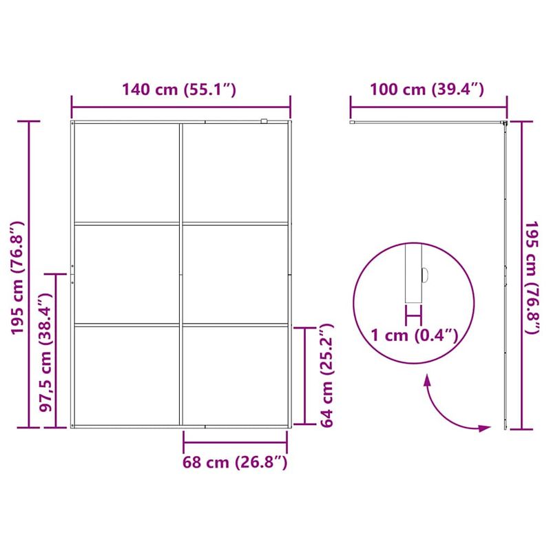 Casa si Gradina - Sanitare - Cazi si cabine de dus - Paravane si usi - Zid de dus walk-in Negru 140 x 195 cm sticla securizata - Infinity.ro