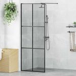 Casa si Gradina - Sanitare - Cazi si cabine de dus - Paravane si usi - Zid de dus walk-in Negru 80 x 195 cm sticla securizata - Infinity.ro