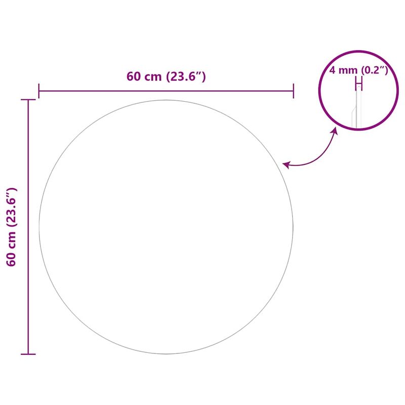 Casa si Gradina - Decoratiuni - Oglinzi - Ogledna de perete Ø 60 cm sticla securizata - Infinity.ro