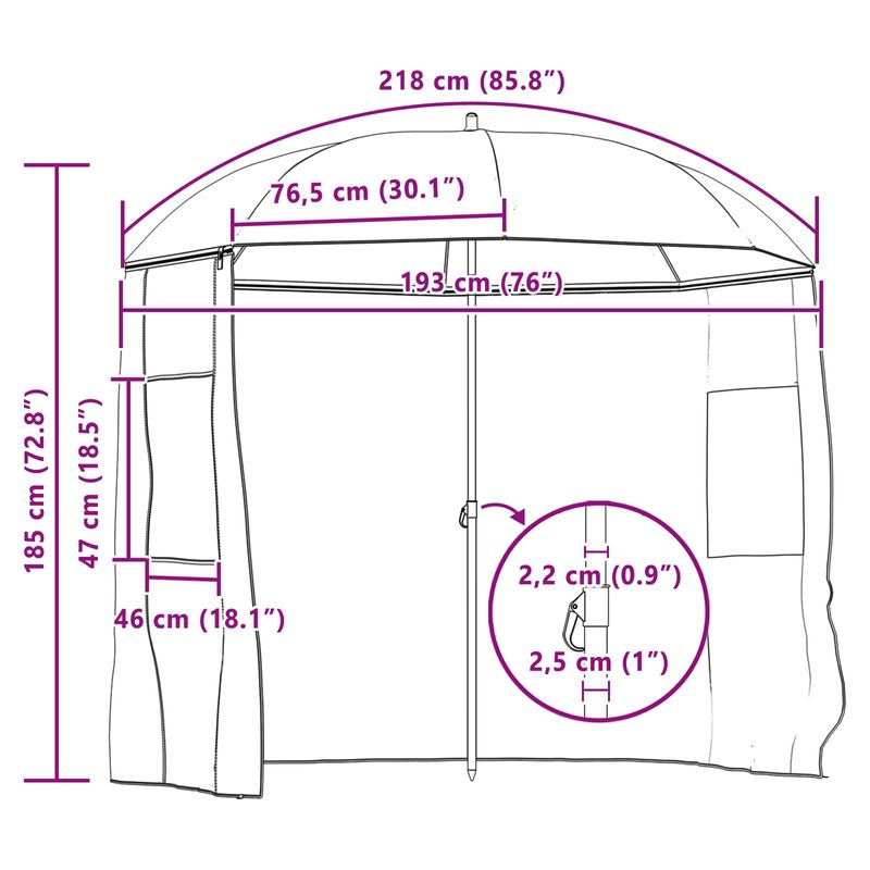 Casa si Gradina - Gradina si terasa - Umbrele si pavilioane - Umbrele - Umbrela pentru Pescuit Camuflaj 220 x 193 cm Poliester Oxford - Infinity.ro