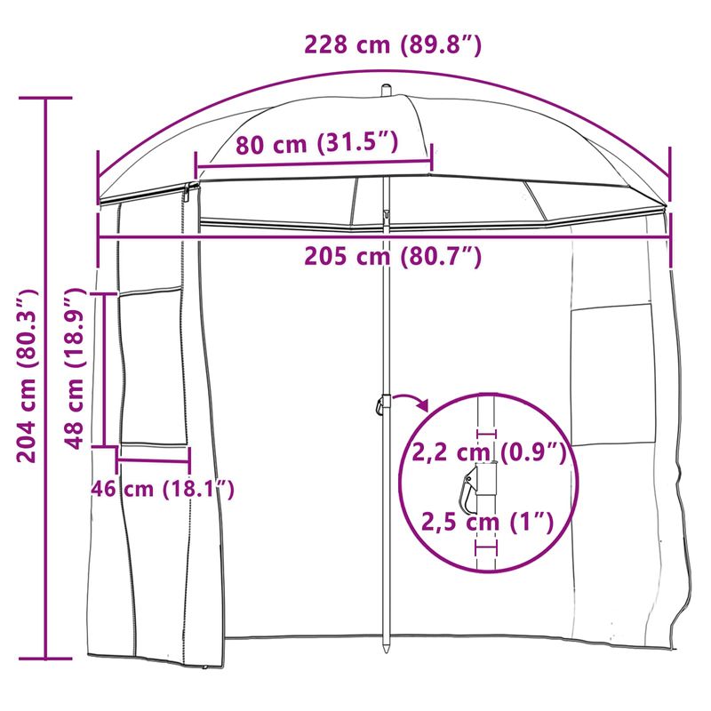 Casa si Gradina - Gradina si terasa - Umbrele si pavilioane - Umbrele - Umbrela pentru Pescuit Galben armata 240 x 210 cm - Infinity.ro