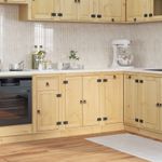 Casa si Gradina - Mobilier - Comode si corpuri - Corpuri bucatarie - Dulap cu raft cu usa Miere 60 x 46 x 81,5 cm Lemn de pin masiv - Infinity.ro