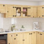 Casa si Gradina - Mobilier - Comode si corpuri - Corpuri bucatarie - Dulap cu raft cu usa Miere 60 x 32 x 40 cm Lemn de pin masiv - Infinity.ro