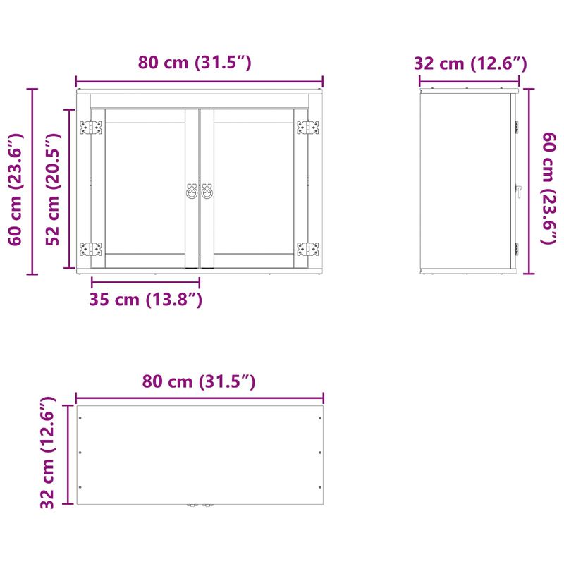Casa si Gradina - Mobilier - Comode si corpuri - Corpuri bucatarie - Dulap cu raft cu usa Miere 60 x 32 x 40 cm Lemn de pin masiv - Infinity.ro