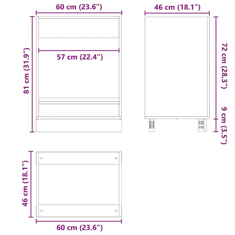 Casa si Gradina - Mobilier - Comode si corpuri - Corpuri bucatarie - Dulap cu depozitare Miere 60 x 46 x 81,5 cm Lemn de pin masiv - Infinity.ro