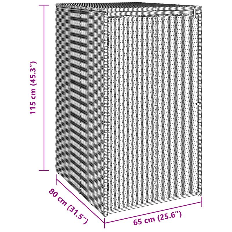 Casa si Gradina - Gradina si terasa - Casute de gradina - Cutie pentru gunoi Gri 65 x 80 x 115 cm Polietilena - Infinity.ro