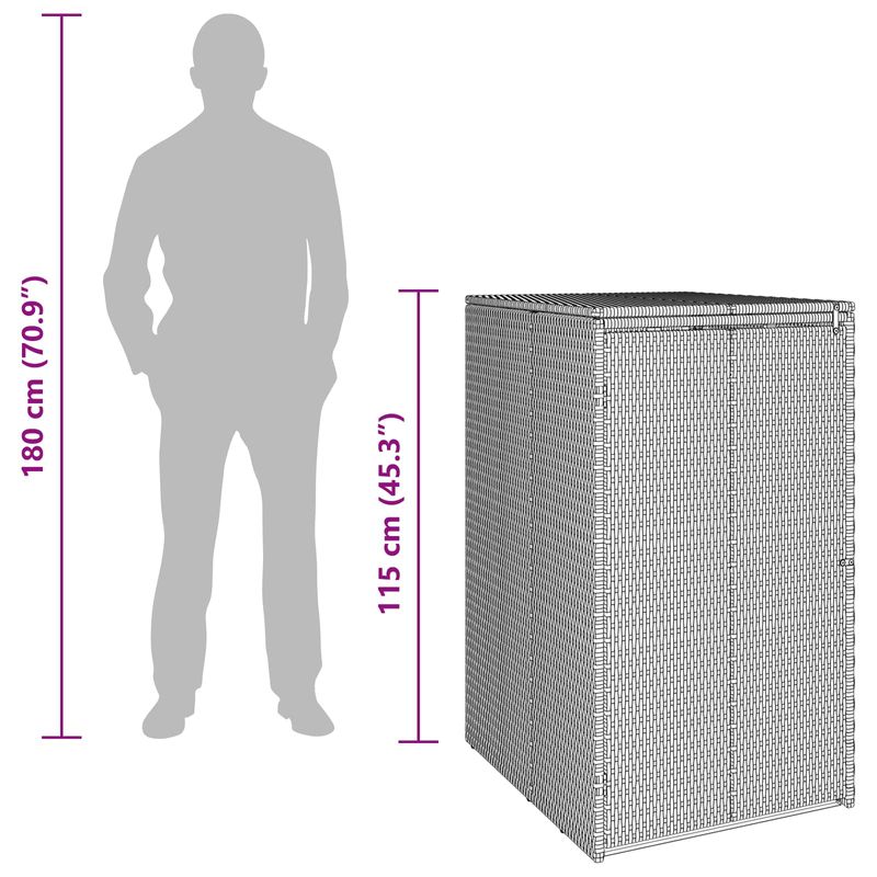 Casa si Gradina - Gradina si terasa - Casute de gradina - Cutie pentru gunoi Gri 65 x 80 x 115 cm Polietilena - Infinity.ro