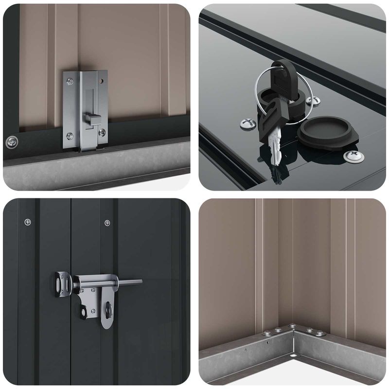 Casa si Gradina - Gradina si terasa - Casute de gradina - Cutie de depozitare pentru gradina Negru 151,5 x 107 x 100 cm - Infinity.ro