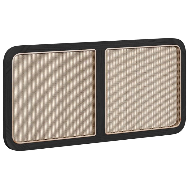 Casa si Gradina - Mobilier - Paturi si accesorii - Accesorii paturi - Tablie de pat cu aripioare maro inchis 183x16x118/128 cm textil - Infinity.ro