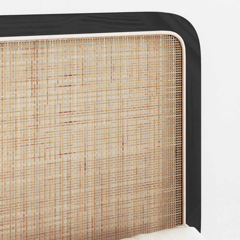 Casa si Gradina - Mobilier - Paturi si accesorii - Accesorii paturi - Tablie de pat cu aripioare maro inchis 183x16x118/128 cm textil - Infinity.ro